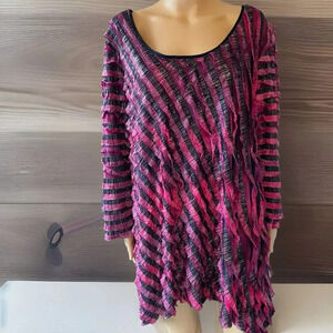 Essentials Artsy Flowy Boho Artsy Largenlook Tunic Top Blouse Women Plus 3X New